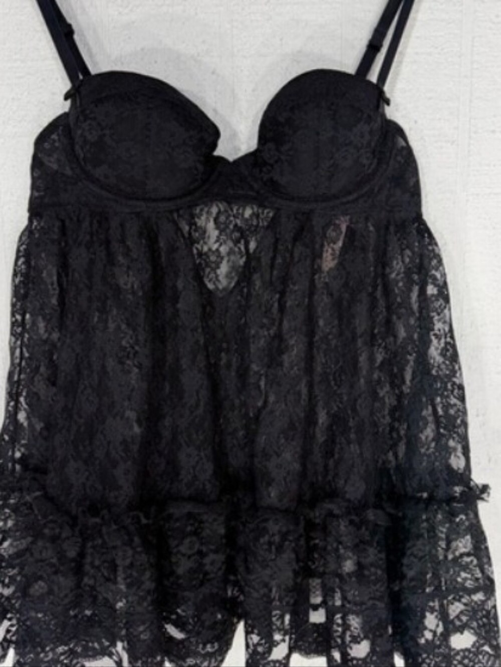 Victoria's Secret Black Lace Babydoll Chemise